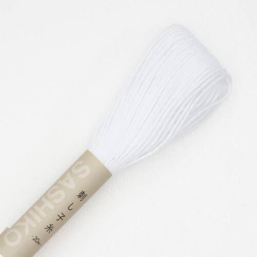 cheveau de 20 mètres de fil Sashiko Olympus, 100 % coton, coloris 1, blanc.
