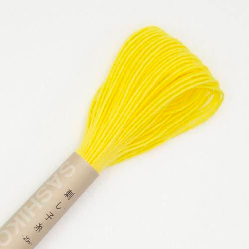 Écheveau de 20 mètres de fil Sashiko Olympus, 100 % coton, coloris 29 Citron.