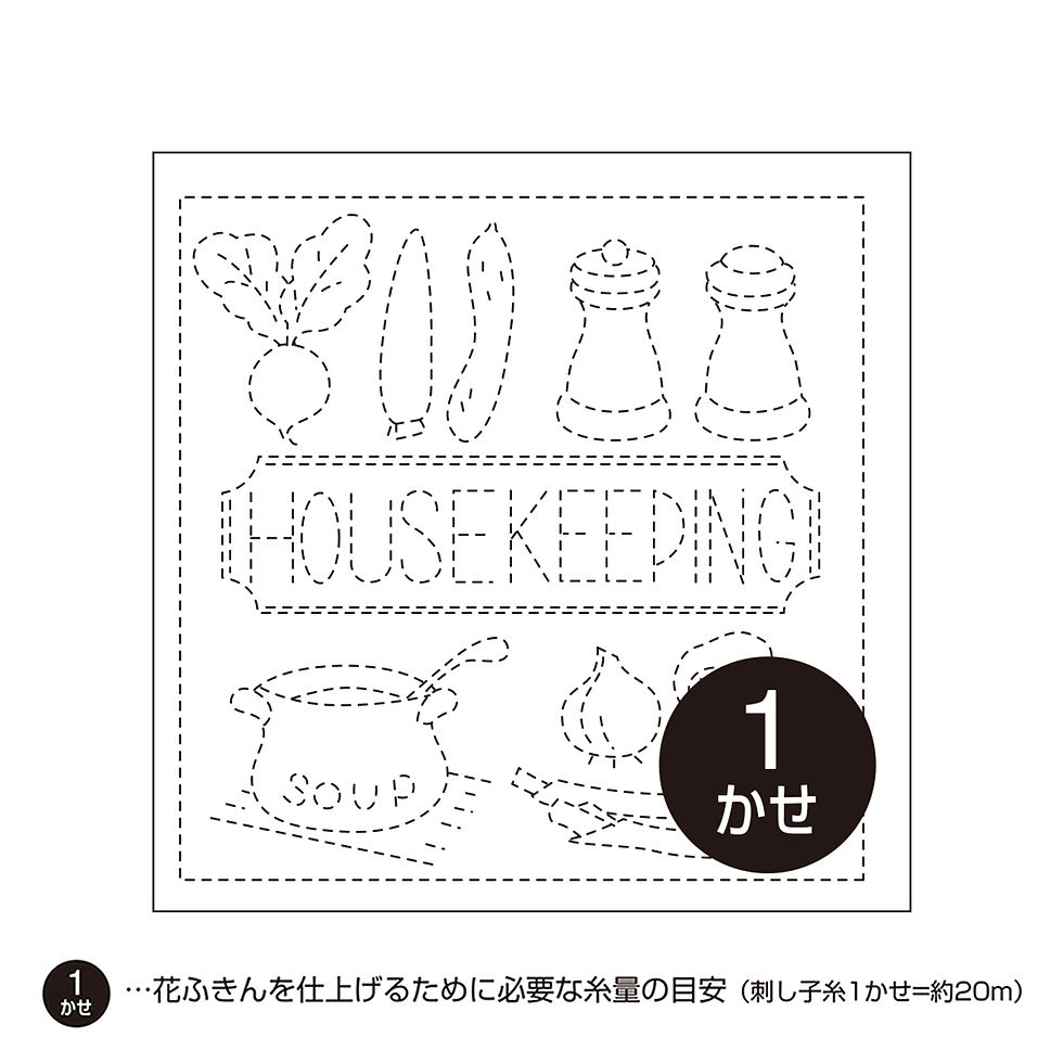 Sampler Olympus coupon de tissu pour Sashiko N° 31 Cuisine