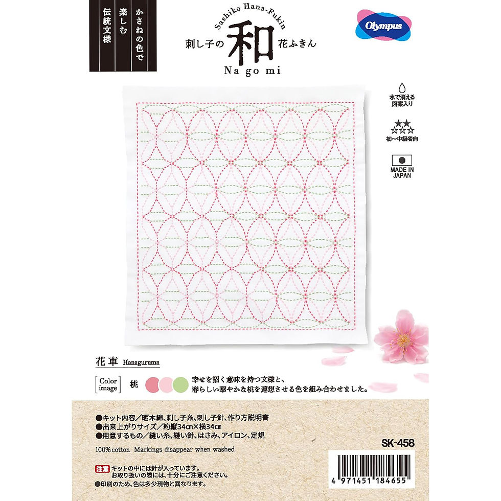 Miniature : emballage du kit Olympus - Kit Sashiko coupon Hanaguruma SK-458