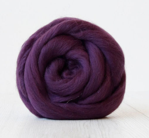Eggplant - Laine mérinos 19µ en ruban - Fibres à filer ou feutrer