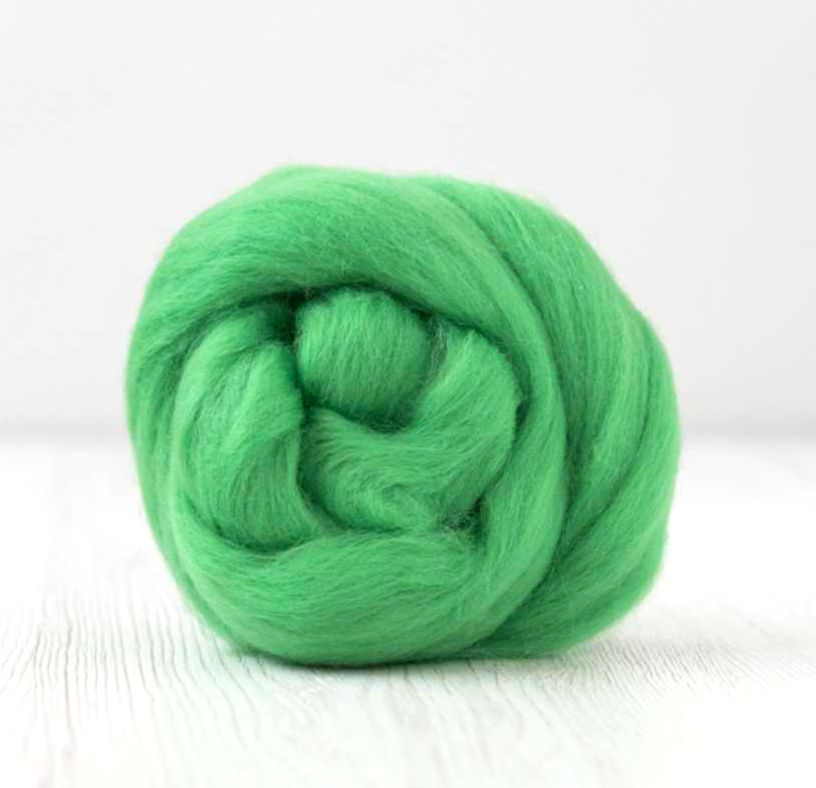 Fibres à filer ou feutrer laine mérinos extra fine en ruban, coloris Meadow