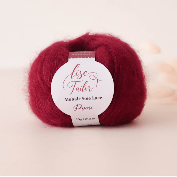 Laine mohair et soie coloris Prune - Lise Tailor