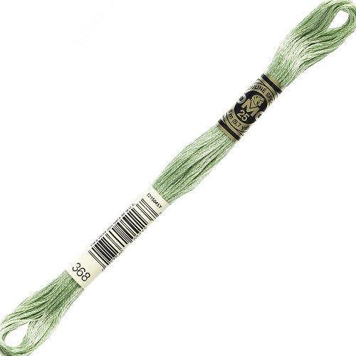 Miniature : échevette Fil à broder  mouliné spécial 25 Art. 117 DMC - 368 Vert Nil