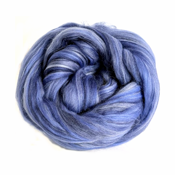 Fibres à filer ou à feutrer laine mérinos en ruban  coloris Océan