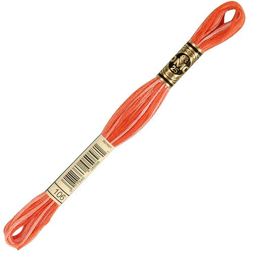 échevette Fil à broder DMC mouliné spécial 25 Art. 117 - 106 Mercurochrome ombré