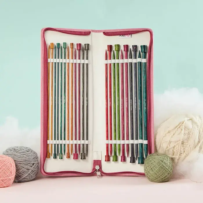 KnitPro coffret aiguilles droites Dreamz Deluxe en bois  posé debout