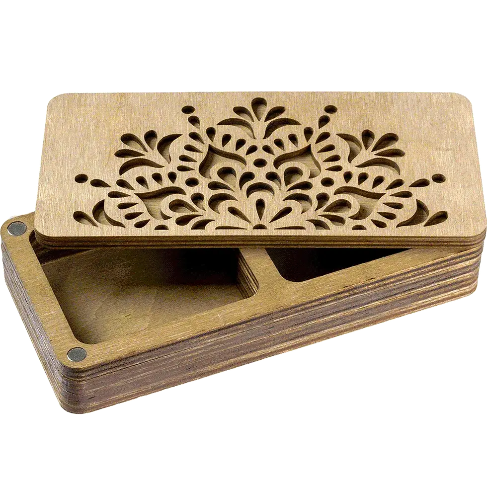 Miniature : vue de haut Petite boîte de rangement pour accessoires, en bois -  Lys FLZB-003