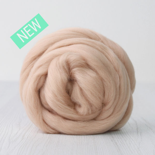 Camel - Fibres à filer ou feutrer laine mérinos 19 µ en ruban