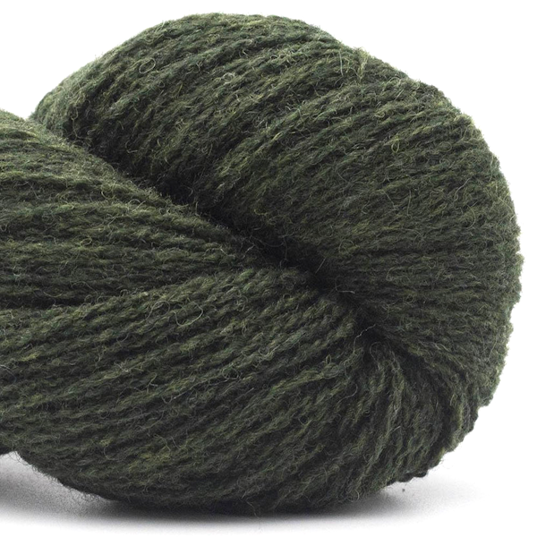 photo de la laine BC Garn - laine Bio Shetland Gots coloris SH08 Vert forêt en gros plan