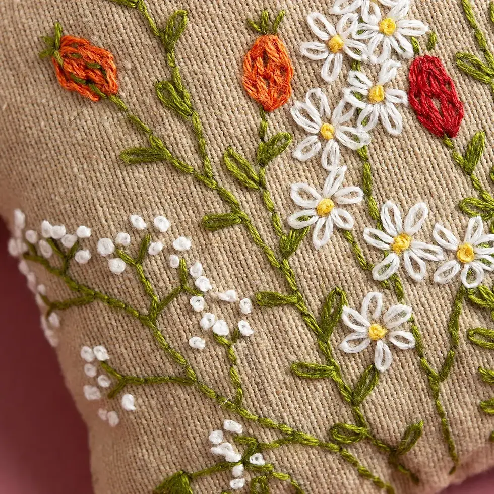 Miniature : broderie fleurs Corinne Lapierre - Kit broderie sur feutre sachets de lavande Abeille