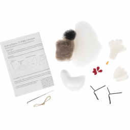 Miniature : CONTENU DU  Kit  d'apprentissage feutrage à l'aiguille Poulette TCK080 TRIMITS