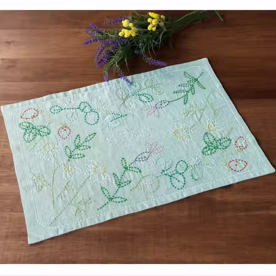 Olympus - Kit Sashiko set de table SK-345 "Nordic Designs Herbs"