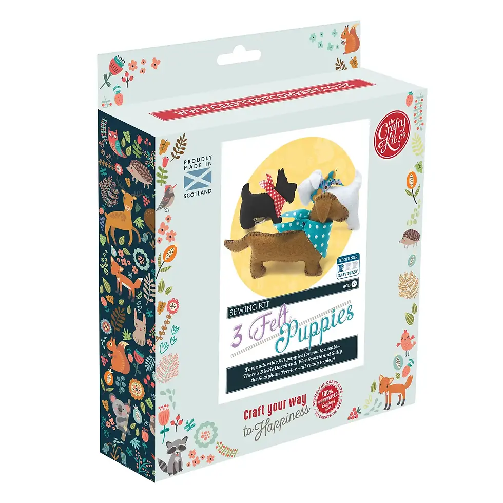 emballage du Kit créatif Puppies en feutre par The Crafty Kit Company