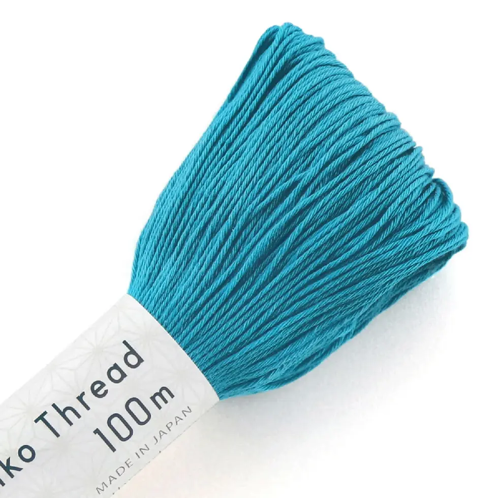 Écheveau de 100 mètres de fil Sashiko Olympus Threads 100%  coloris 112 Turquoise.