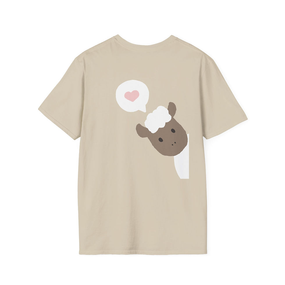 Thumbnail: Simple Cute Sheep with Heart "Baa." | Unisex Softstyle T-Shirt | Olive Branch
