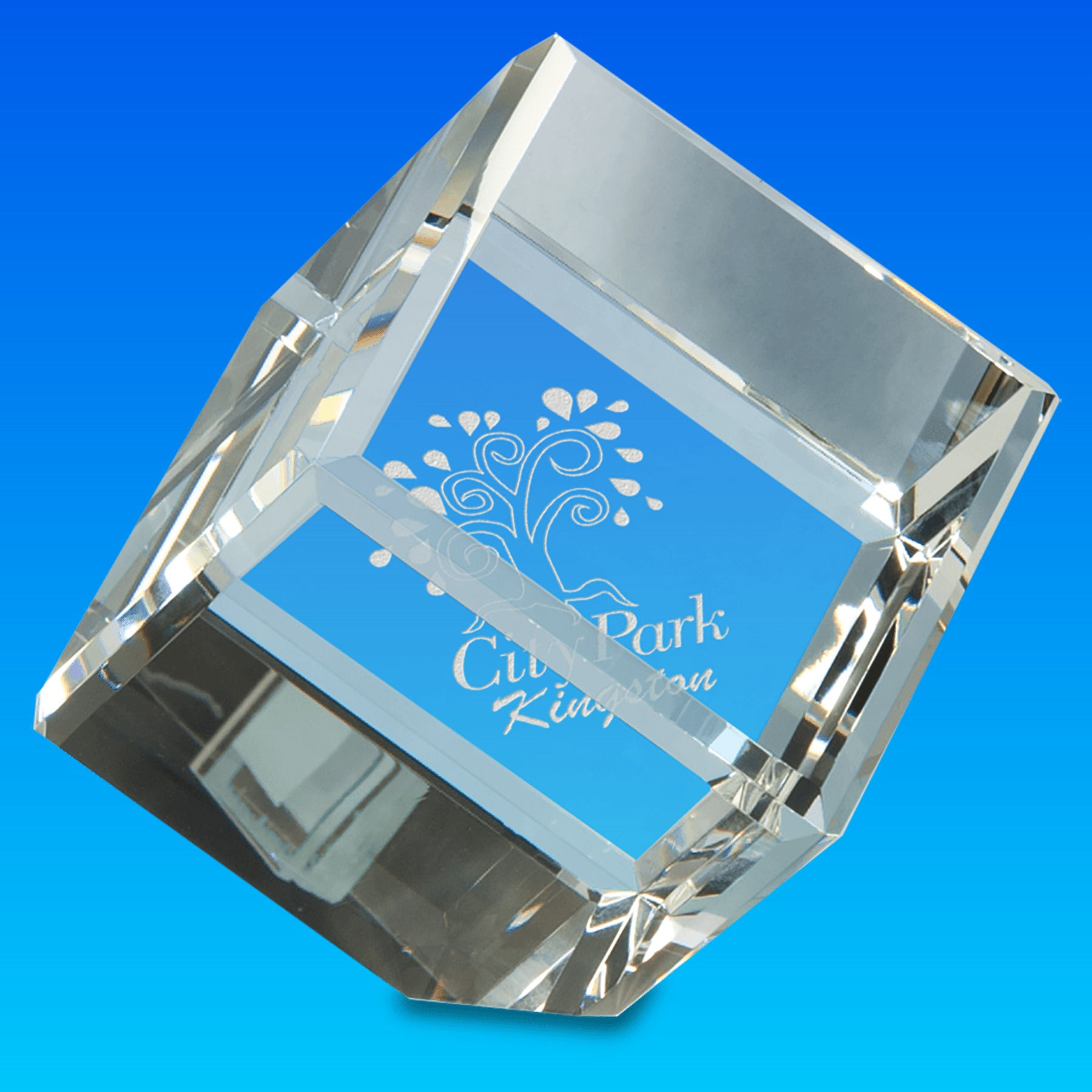 Crystal Cube Paperweight