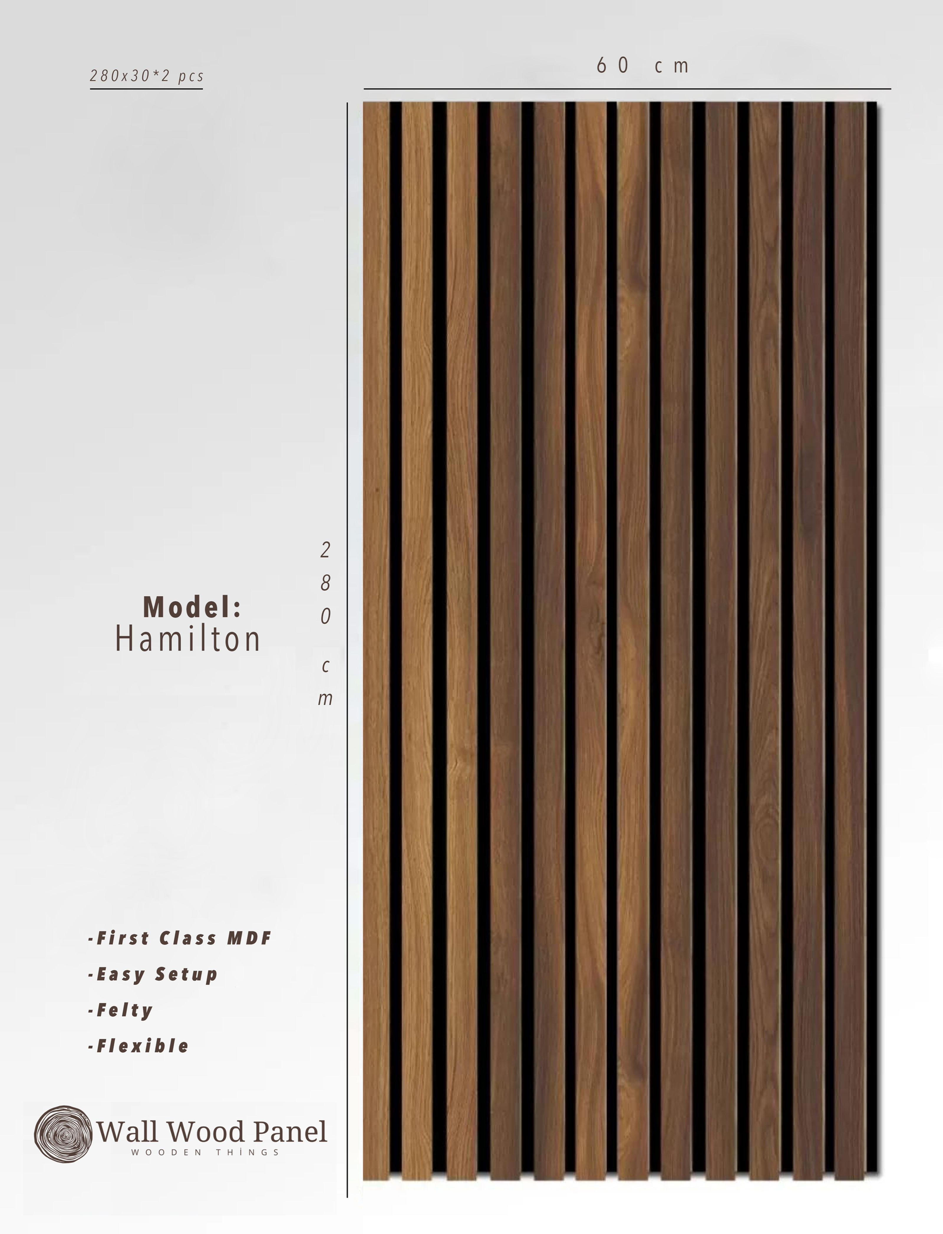 Hamilton - Duvar Ahşap Panel