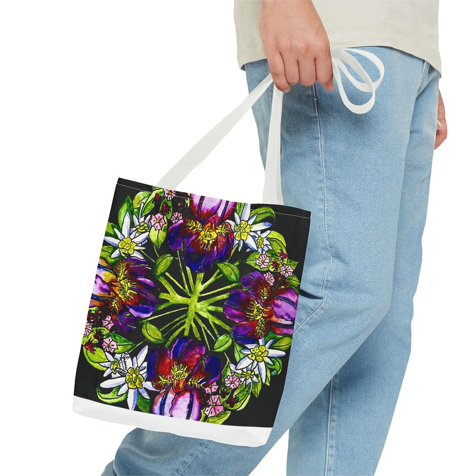 Thumbnail: Language of Flowers Strength Tote Bag (AOP)