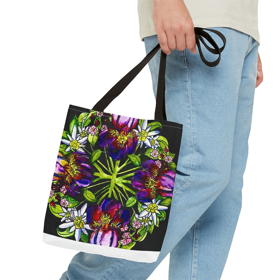 Thumbnail: Language of Flowers Strength Tote Bag (AOP)