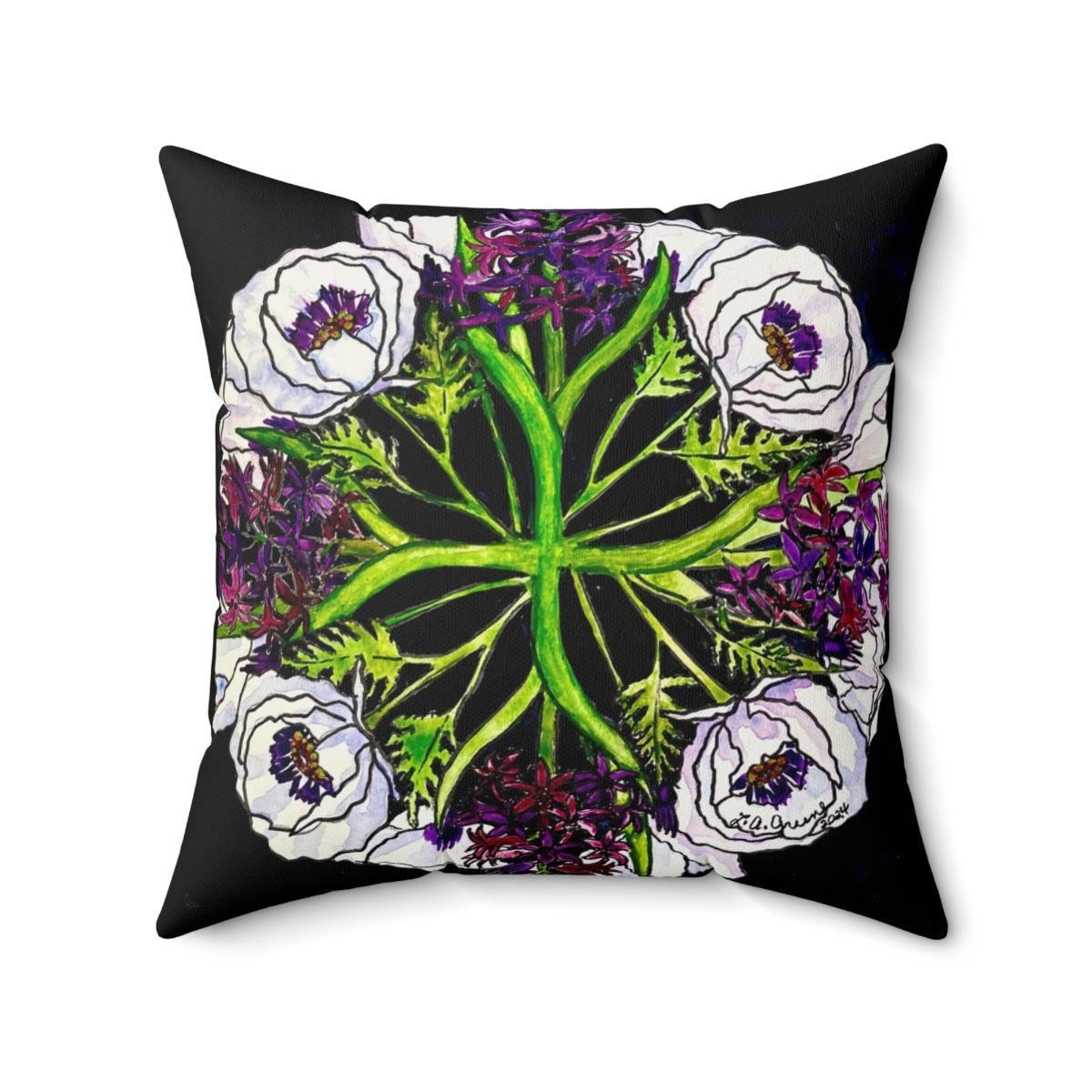 Language of Flowers Hope Square Pillow
