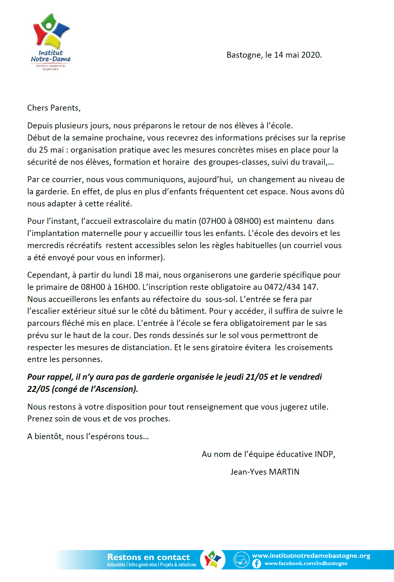 Coronavirus | Organisation de la garderie