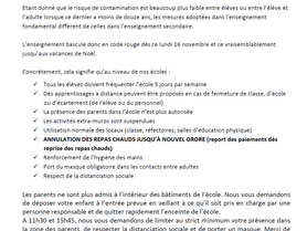 Rentrée du 16 novembre 2020