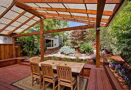 Covered deck for dining and entertaining