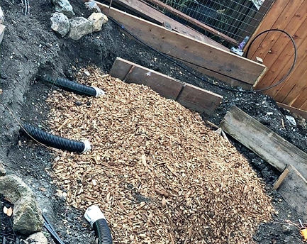 Stormwater is routed through a series of subsurface infiltration basins of wood chips in Berkeley, CA