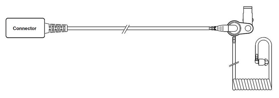 Miniatura: Auricolare Tubo Acustico, Cavo Liscio, Connettore 3,5mm a L.