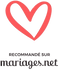 ILogo Mariages.net et texte "Recommandé par mariages.net" et lien vers le site