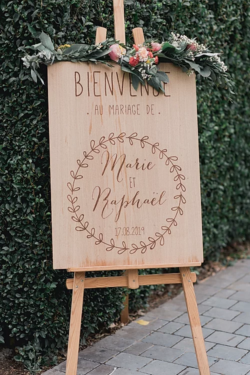 Panneau de bienvenue mariage personnalisé