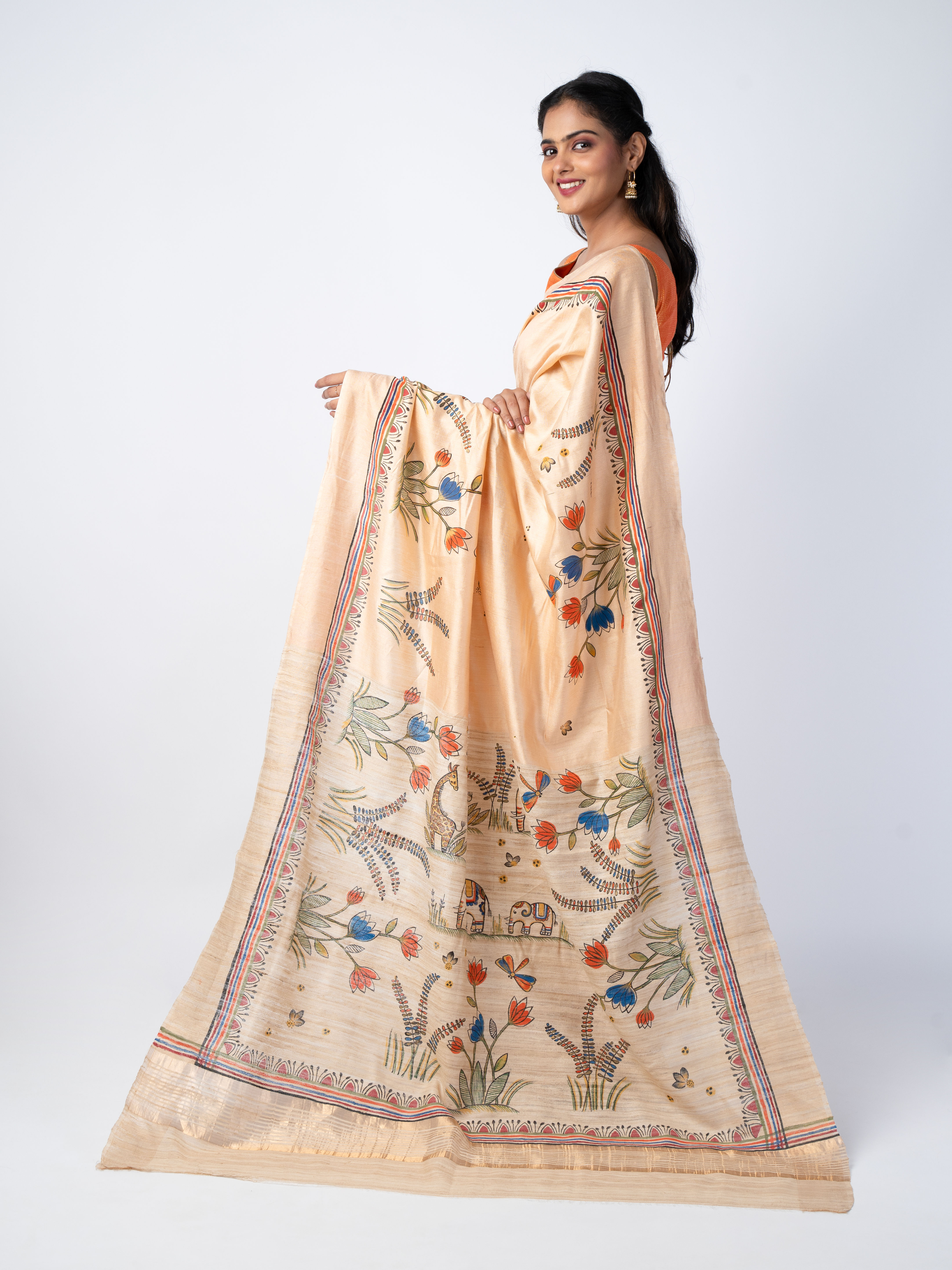 Hand Painted Silk Saree