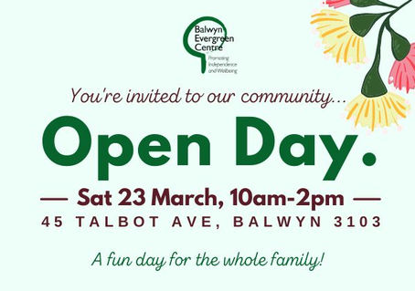 Balwyn Evergreen Centre Open Day - Let's Celebrate Our Community!