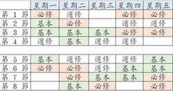 運休系 大一 課表
