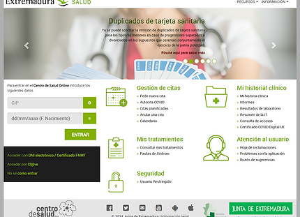 captura pagina inicio Cita Previa SES