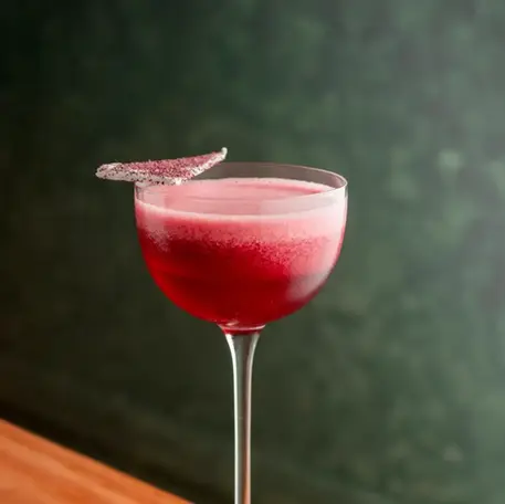 Faluda Cocktail Black lime, rose, and meringue cocktail with Tried and True Vodka, designed by Sydney beverage consultant Charlotte for Kurumba Surry Hills