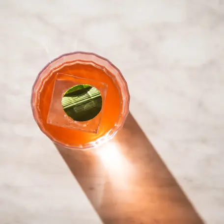 Red Panda cocktail with pandan, strawberry, spice, citrus and Altos tequila, created for Cabravale Diggers Club