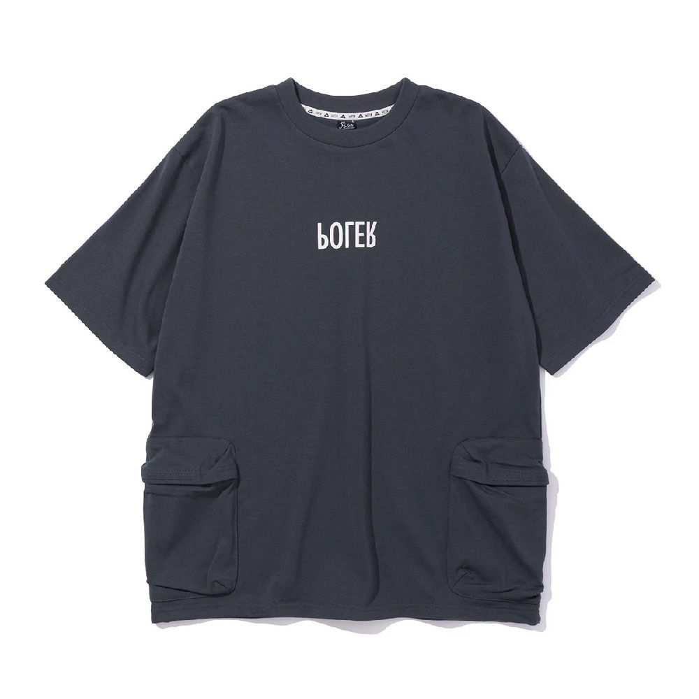 日本限定 OUTSIDE POCKET SUMMIT TEE 大口袋山岳T恤 / 炭灰