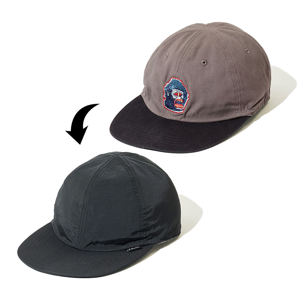 縮圖：REVERSIBLE CAP 棉質尼龍雙面百搭輕便休閒帽 / 黑*灰