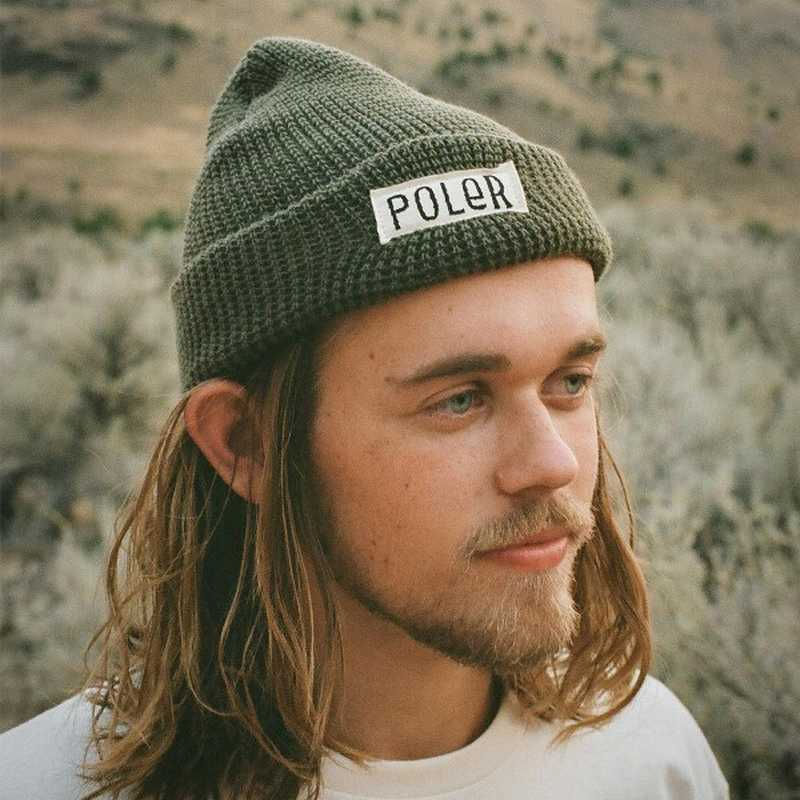 縮圖：WORKERMAN BEANIE 布標反摺毛帽 /  橄欖色