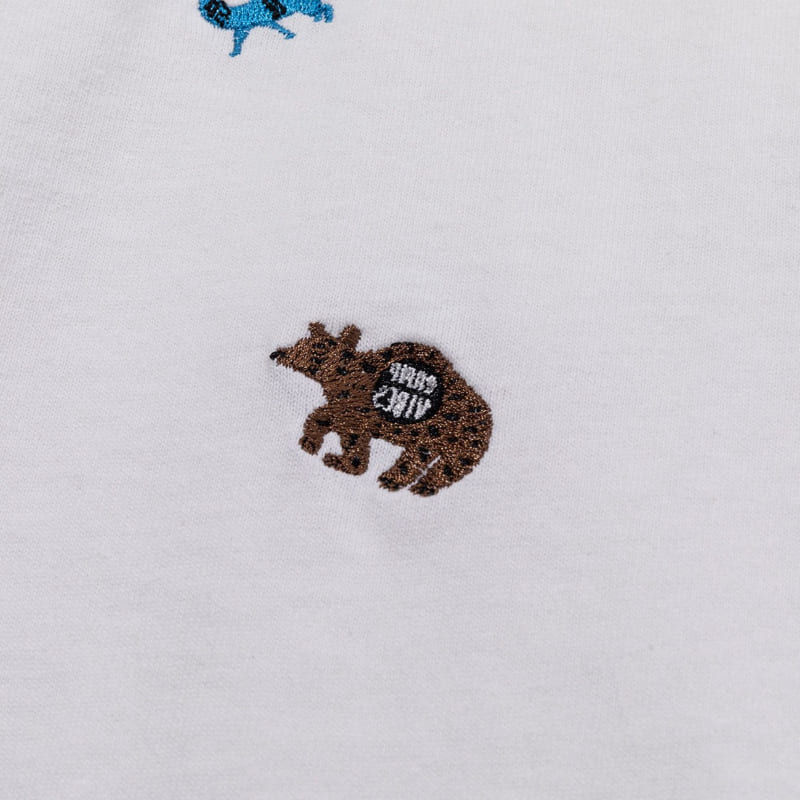 縮圖：PRM WASH EMB TEE-ANIMAL 日式仿水洗電繡TEE / 動物*白色