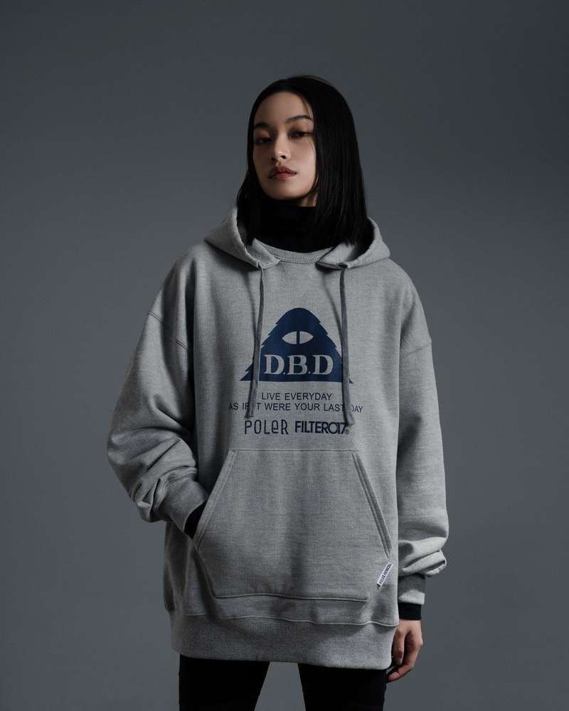 縮圖：POLeR® X Filter017® D.B.D Logo Hoodie 圖像厚磅帽Tee / 麻灰