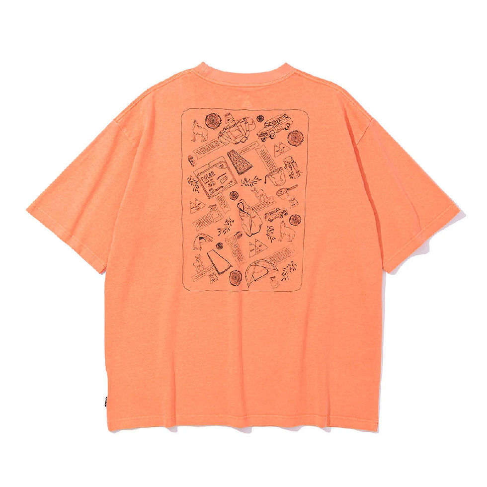 縮圖：日本限定 PIGMENT DAY ONE RELAX FIT TEE 復古水洗圖騰寬鬆短袖T恤 / 黑染