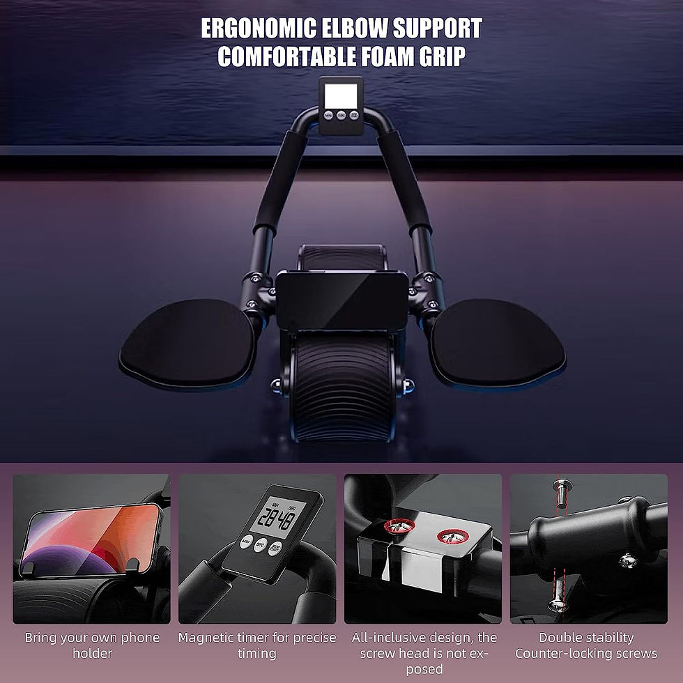 Thumbnail: Elbow Support Automatic Rebound Abdominal Wheel Core Muscle Ab Trainer with Coun