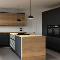 Black and Wood kitchen
