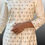 Thumbnail: ZARI WEAVED CHANDHERI SEMI SILK SLITTED KURTI