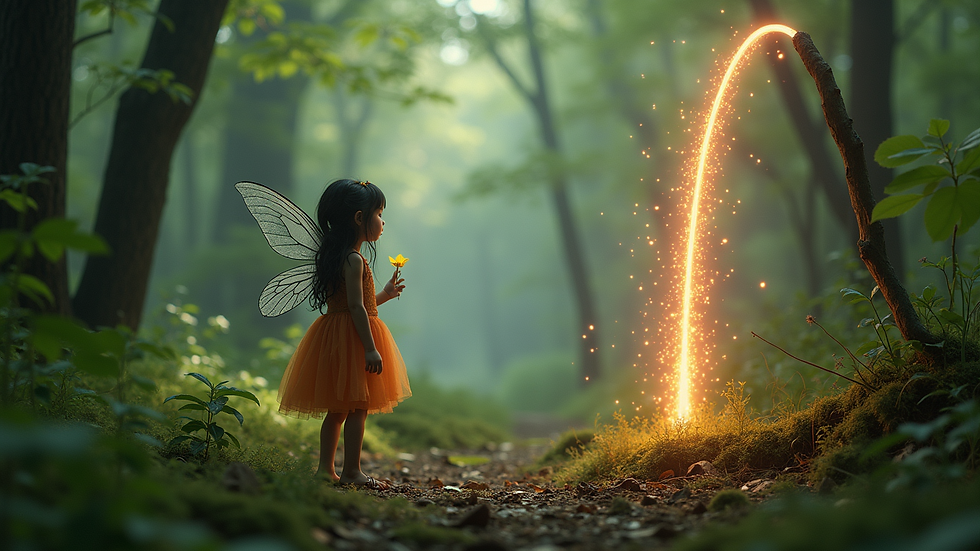 Eye-level view of a Fae interacting with an energy tube