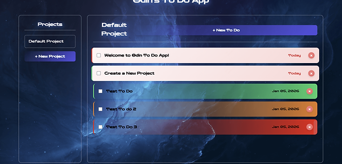 Odin's To Do List App View