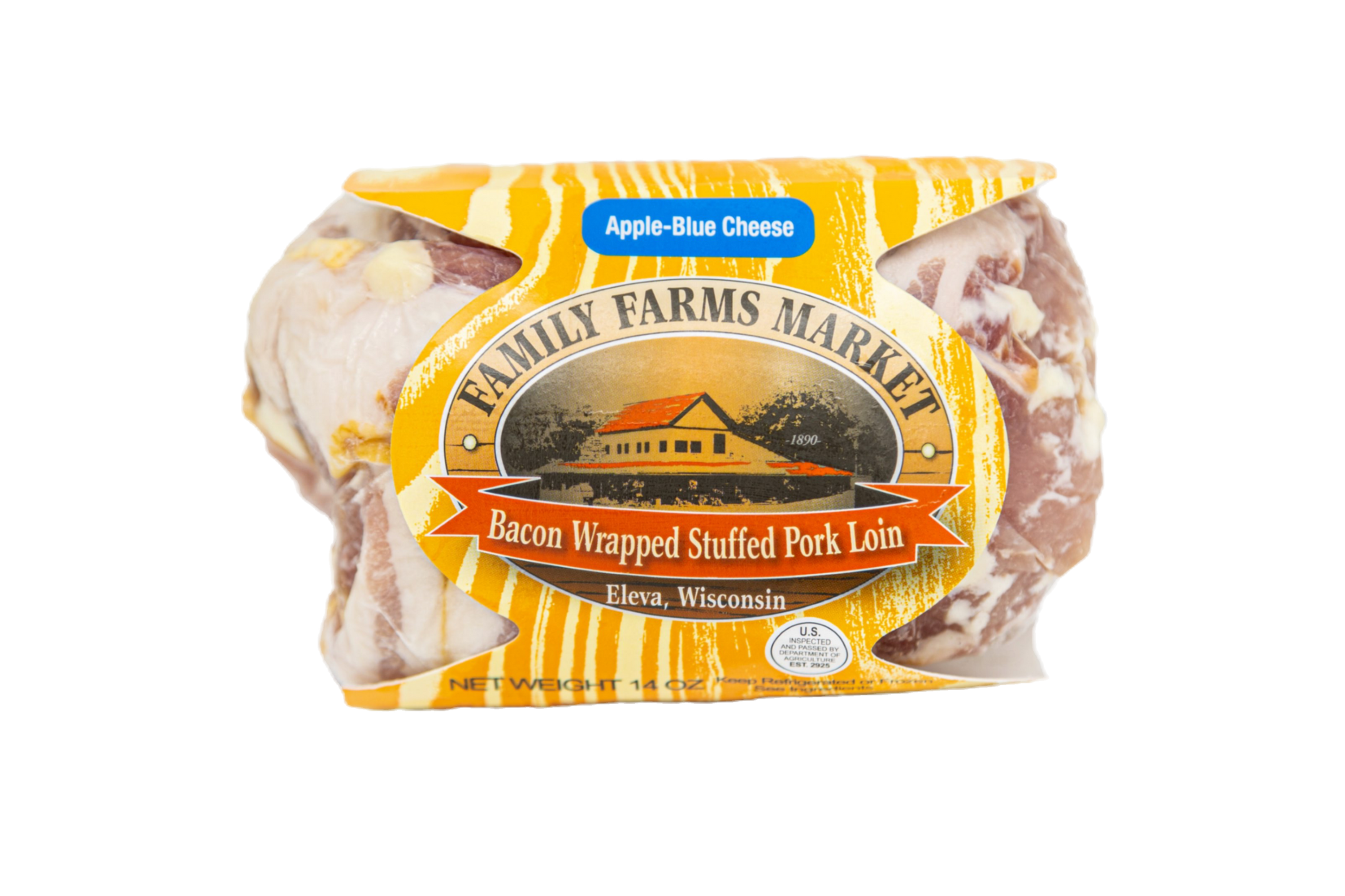 Bacon Wrapped Stuffed Pork Loin: Apple-Blue Cheese